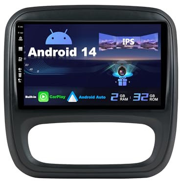 SXAUTO Android 12 IPS Autoradio Para Renault trafic 3 (2014-2021) / Opel Vivaro B (2014-2018) - 2G+32G - Inalámbrica CarPlay/Android Auto - GRATIS Cámara - Dab Fast-Boot WiFi Volante - 9 Pulgada 2 DIN