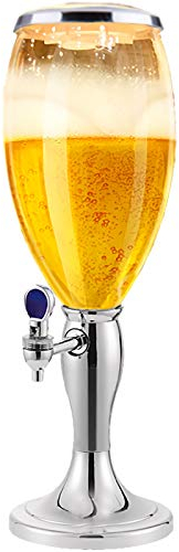 Torre de Cerveza Torre de Cerveza con Grifo Dispensador de cerveza grande, torre de cerveza de draft de 5 l / 170 oz con toque de tubo de hielo y luces, fácil de limpiar, regalo impresionante for el a