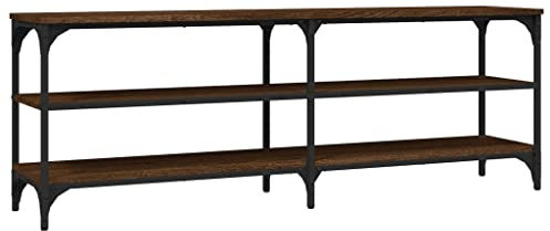 vidaXL TV Schrank, Fernsehschrank mit viel Stauraum, Lowboard mit verstellbaren Füßen, Fernsehtisch HiFi Schrank TV Möbel, Braun Eichen Optik Holzwerkstoff