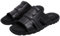 Harssidanzar Slide Sandals for Men Leather Arch Support Lightweight Summer Mens Sandals Outdoor Mens Beach slip on Sandal KM228UK,Black,Size 8