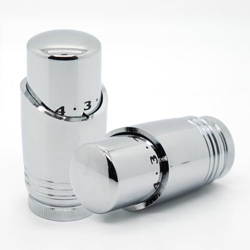 Thermostatic Radiator Heads 1pcs - Vancoco Modern TRV Head Radiator Valve Thermostatic Radiator Valve Thermostatic Valve Head M30x1.5 Radiator Valve (Chrome)