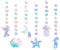 Meerjungfrau Geburtstag Deko Iridescent Meerjungfrau Garland with Mermaid Seashell Starfish Jellyfish Seepferdchen Holographic Pearl Streamer Unterwasserwelt Kindergeburtstag Birthday Party Deko