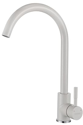 KINSE Einhebel Küchenarmatur Edelstahl | 360° Schwenkbar Spültischarmatur | Hochdruck Wasserhahn für Küche | Beige