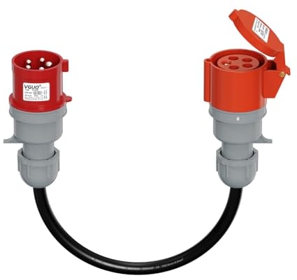AFYEEV CEE Adapter 32A Stecker Auf 16A Kupplung, 3-Phasig, 400V, CEE 32A Stecker-CEE 16A Buchse Adapter, Adapter 32A Auf 16A, Schutzart IP44