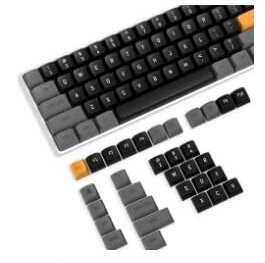 PBT OEM Keycaps Profile Double-Shot Full Keycap Set for ANSI Mechanical Keyboards.Spherical Top,Supports Cherry/Gateron/Kailh/Akko MX Switches.Keycaps Only,with Key Puller-Black Sugar(110 keys)