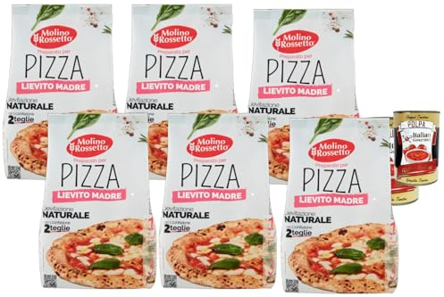 Italian Gourmet Bundle Pizza Mehlmischung mit Lievito Madre 6x 750g + Italian Gourmet Polpa Gratis – Italienischer Pizzateig Mix mit Sauerteig, Backmischung für Pizza, Blechpizza, Focaccia, Pizzaboden
