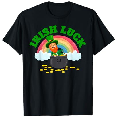Irish Luck Funny Leprechaun on Pot of Gold St. Patrick's Day T-Shirt