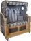 Strandkorb Teak XL grau Multistreifen 2½ Sitzer, koboo, Voll-Liegemodell