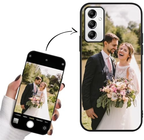 GeRRiT Personalisierte Handyhülle für Samsung Galaxy A14 4G/5G,Personalisiert Hülle mit Selbst Gestalten Foto Bild Schutzhülle,Schwarz und Durchsichtig Silikon Stoßfest Individuelle Case