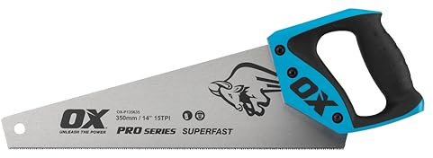OX Pro 350mm Toolbox Hand Saw, Double Ground Premium Quality Fine Cutting Blade