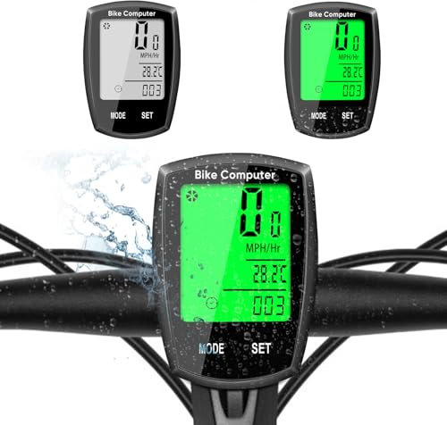 Bike Computer and Bicycle Odometer Wireless MPH KM/H Bike Speedometer with Automatic Wake-Up Cycling Speed Tracker Display & Single Mileage & Multi-Functions & Calories Statistics Accessories, Black