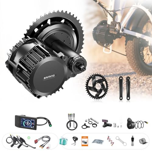 BAFANG 1000W 48V BBS-HD Mid Drive Motor Pédalier Kit pour BB 120mm, Kit Electrification Velo G320 Brushless Geared 8Fun BBS03 Ebike Kit avec 46T Plateau et Écran LCD 500C