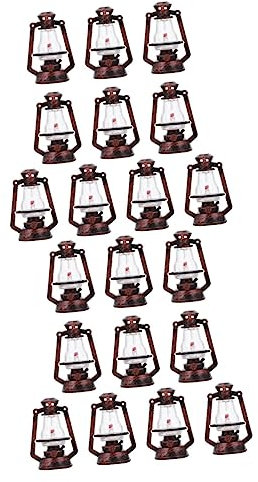 Cabilock 20 Piezas Mini Lámpara De Queroseno Vintage Mini Linterna De Muñecas Lámpara De Pared Pequeña Vela Colgante Linterna Lámpara De Aceite Linterna Encendida Decoración De Luz De