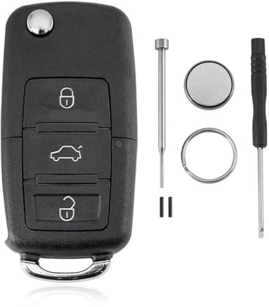 For VW Golf MK5 Polo Bora Passat Car Key Case Jetta Sharan Touran Key Fob 3 Buttons Car Key Fob Case Shell Battery CR2032 Pin Removal Tool