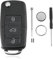 For VW Golf MK5 Polo Bora Passat Car Key Case Jetta Sharan Touran Key Fob 3 Buttons Car Key Fob Case Shell Battery CR2032 Pin Removal Tool