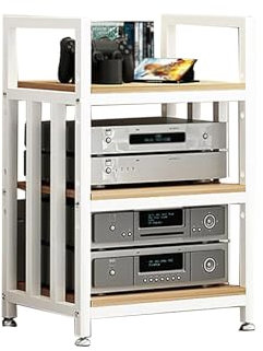 HiFi Rack phonoschrank HiFi Regal router schrank schallplatten regal schallplattenregal AV-Medienständer HiFi-Audioschrank bodenstehender Phonoschrank Mehrschichtiges bodenstehendes Hi Fi Rack(White b