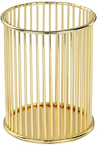 Desktop Stationery Organizer Gold Metal Stifthalter für Schreibtisch, Make -up -Bürstenorganisator, Metallbleistiftbecher, Make -up -Pinselbecher, Bleistifthalter, Büro- und Hausorganisator
