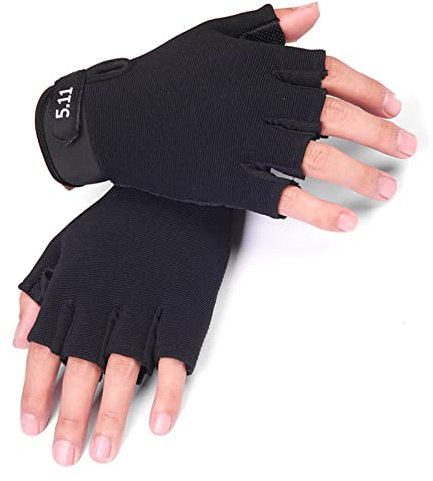TIKATARER Kids Motorcycle Gloves, One Pair Kids Half Finger Gloves Black Fingerless Gloves Kids Half Gloves Polyester Children Sports Gloves for Children Cycling Riding Biking