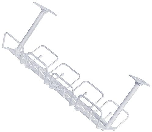 DIYEAH 3sets Desk Cable Organizer Easy Installation Wire Management Rack for Kitchen and Office Storage Hanging Basket White Practical Holder