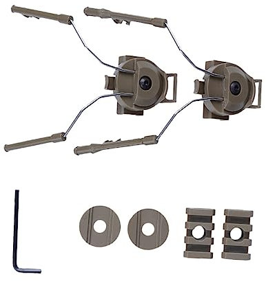 POPETPOP Helmschienen Adapter Für Comtac Headset Kopfhörer Halterung Für Outdoor Passend Für Verschiedene Helme Erdfarbe