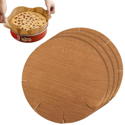 4 Stück Dauerbackfolie Rund, Backpapier Wiederverwendbar, Springform Backmatte, Baking Zubehör, Luftfritteuse, Hitzebeständig, Antihaftbeschichtet, Spülmaschinenfest