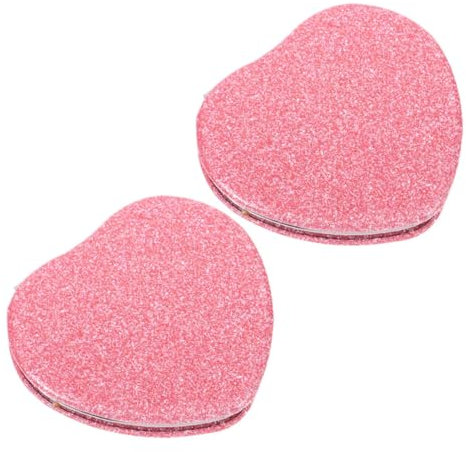 NULYLU Miroir Compact Forme De Cœur Rose pour Voyage Et Maquillage De Poche Portable