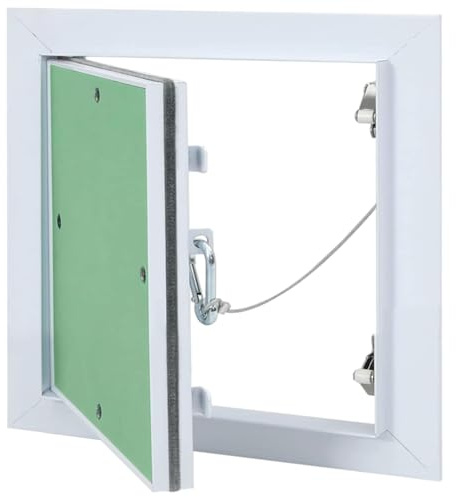 vidaXL Access Panel White 30 x 30 cm Aluminium and Plasterboard, Living Room, Modern Utility Shelf with Concealed Access Panel, Service Hatch, Maintenance for Efficient Space Management