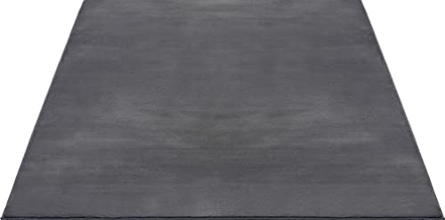 Mia´s Teppiche Luna kuschelig Warmer Fellteppich, weich und elegant, waschbar und Fußbodenheizung geeignet, Öko-Tex Zertifiziert, Anthrazit, 80 x 150 cm