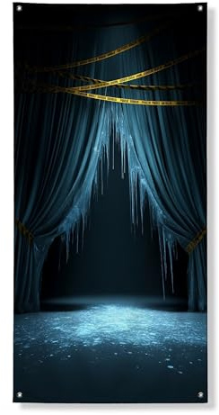 Elegante Eiskönigin Türabdeckung, Banner, dekorativ, eisiges Vorhang-Design für Winterferien, Innen- und Außenbereich, festlicher Hintergrund, 91,4 x 183,9 cm