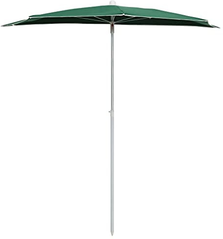 Tomostar Demi-parasol Balcon, Demi Parasol de Jardin Protection UV avec mât 180x90 cm vert