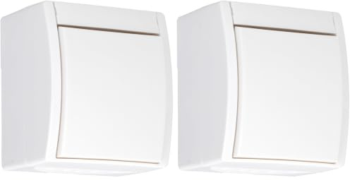 Busch-Jaeger 2601/6 W-54 Wippschalter Aus- und Wechselschaltung (Thermoplast) Alpinweiß ocean® (IP 44) 2CKA001085A1628 (Packung mit 2)