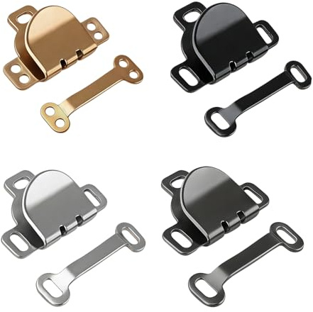 24 Stück Hosenhaken Set, Metall Hosenverschluss Haken & Ösen zum Annähen, Rostfrei Nähhaken für Hosen, Röcke, BH & DIY, Unsichtbar & Stabil (4 Farben)