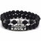 Lion&Son Buddha-Armband Helmet-Men-Bracelet Obsidian Onyx Damen-Perlen-Band Vintage-Mode Gem-Stone, Farbe:Gladiator-Matt