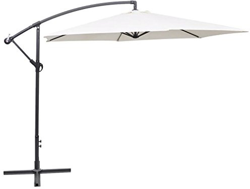 Festnight Sombrilla Parasol para Terraza 3 m Blanco Arena
