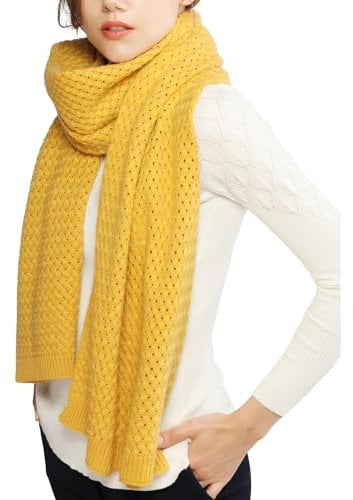 RIIQIICHY Strickschal Damen – Kuscheliger Winterschal, Schal Gelb Damen, Weicher Damenschal für Winter
