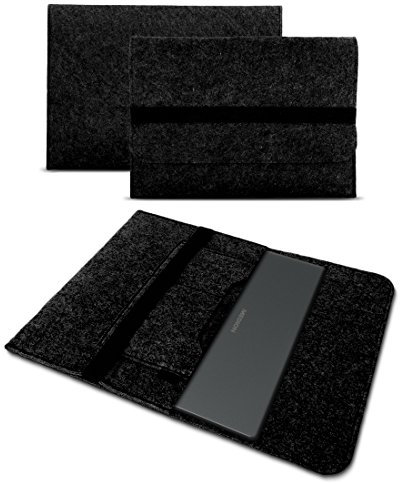 UC-Express Sleeve Hülle kompatibel für Medion Akoya S14406 Tasche Filz Notebook Cover Laptop Schutz Case sicherer Verschluss 14 Zoll, Farbe:Dunkel Grau