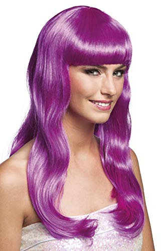 Il! Lange glatte Perücke (Magenta)