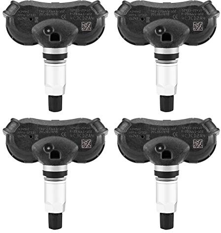 KIMISS 4 stücke ABS Auto TPMS Reifendruckkontrollsensoren Reifendrucksensor für IX35 52933-2S410 (Negro + Silber)