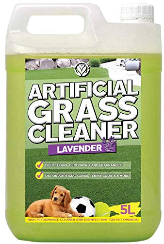 GardenersDream Artificial Grass Cleaner 1 x 5L, Various Fragrances - Garden Astro Turf Cat Dog Pet Safe Deodoriser 5 Litre Concentrated Bottle Outdoor Fake Lawn Disinfectant Solution (Lavender)