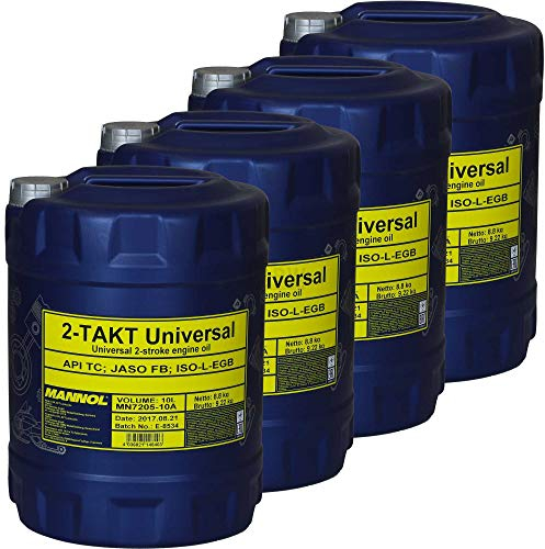 4x10 Liter MANNOL Motoröl Motorenöl 2-Takt Universal API TC Engine Oil Öl