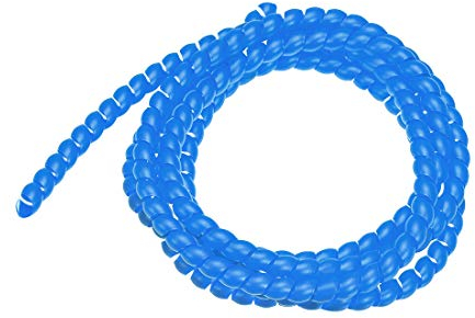 sourcing map Flexible Spiral Tube Wrap Cable Management Sleeve 8mm X 10mm Computer Wire Manage Cord 2 Meters Length Blue