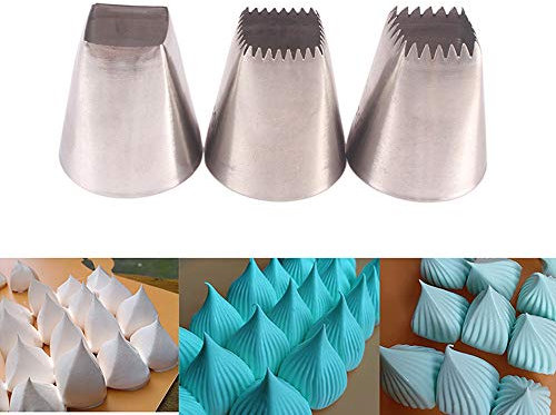BLUGUL Set di 3 Quadrato Beccucci per Biscotti Cookies Pasticceria, Ugello in Acciaio Inossidabile, Decorazione Torte Set, Quadrato
