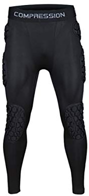 QIKEGooods Gepolsterte Fahrradhose für Herren, Fußball-Schutzausrüstung, Trainingsanzug für Fußball, Rugby, Basketball, Paintball, Hüftprotektorhose