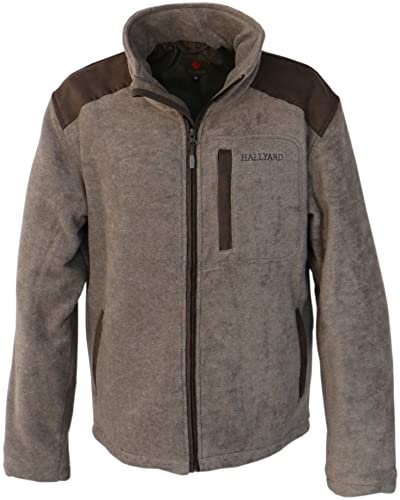 Hallyard Fleecejacke Nevada wasserdicht, winddicht & atmungsaktiv oliv-grün Jagdjacke flauschig warm gefüttert für Jagd, Angeln, Freizeit, Natur & Outdoor (50 (M))