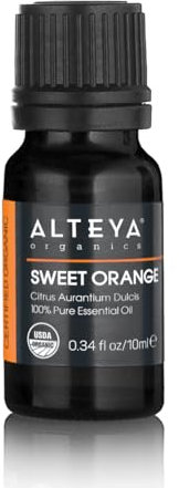 Aceite de Naranja Dulce Orgánico Alteya (Citrus Aurantium Dulcis) 10 ml - Aceite Esencial de Naranja Dulce Natural Puro Orgánico 100% Certificado por USDA