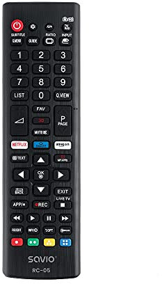 SAVIO Mando a Distancia de Repuesto para LG – Mando a Distancia Universal RC-12.7 cm – Mando a Distancia Robusto Universal – Mando a Distancia para TV