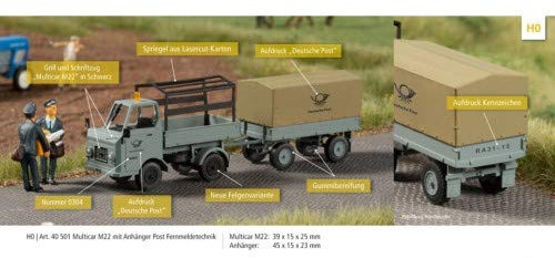40501 Multicar M22 mit Anhänger Post Fernmeldetechnik - Bausatz
