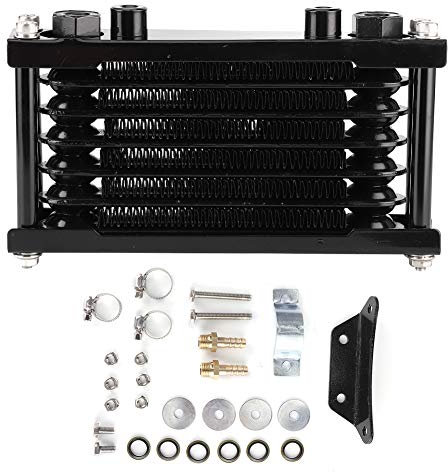 Radiador de motocicleta, enfriador de aceite del motor Radiador de refrigeración universal apto para mono coche 100-250CC Dirt Bike ATV 4 ruedas