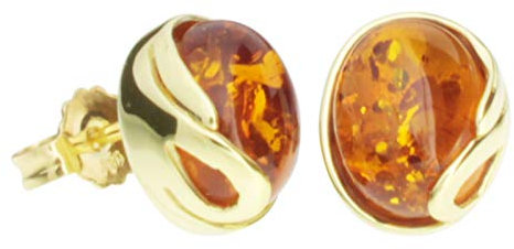 Ohrstecker - Melanie - Gold 585/000 mit Bernstein