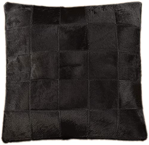 generisch KUHFELL KISSENHÜLLE SCHWARZ 50 x 50 cm DEKO Kissen AUS ECHTEM KUHFELL BEIDE Seiten AUS Fell
